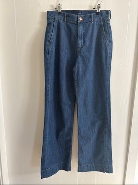 J. Crew Wide-Leg Denim Trousers Jeans BL905